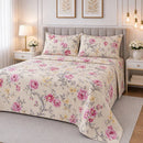 JOGO DE CAMA Queen 500 Fios Percal Toque Algodão + 2 Fronhas 50x70 | Cobre Leito Luxo Sem Elástico